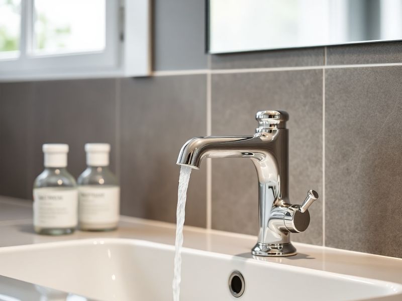 Robinetterie chromée de haute qualité, alliant esthétique et fonctionnalité.