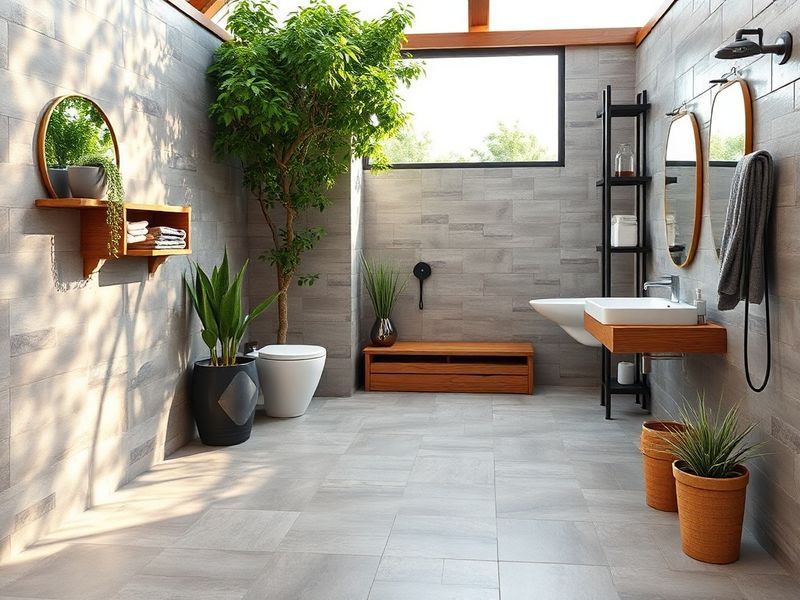 Aménagement extérieur avec carrelage résistant aux intempéries, Skal Cerame.