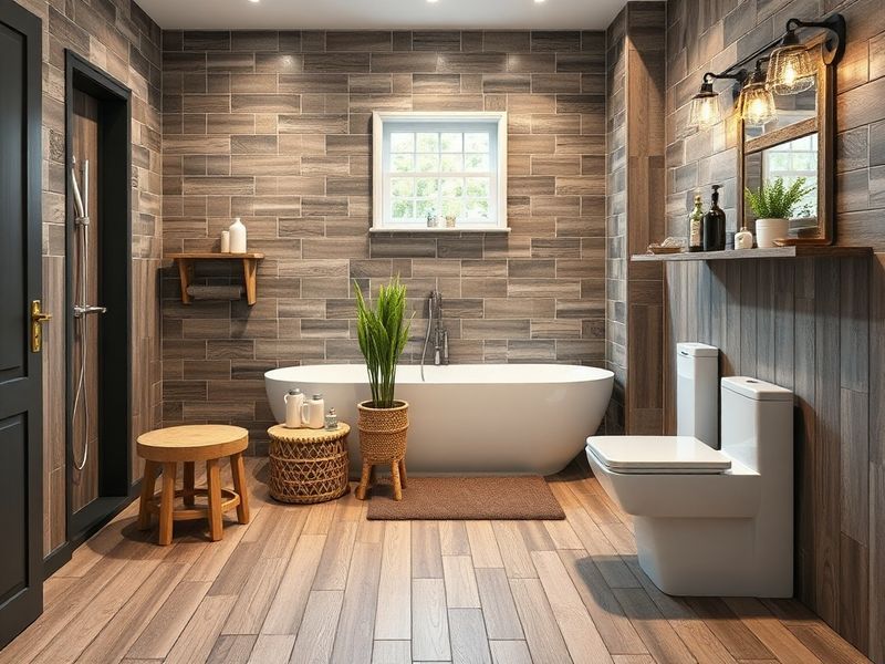 Collection de carrelage imitation bois pour un intérieur chaleureux.